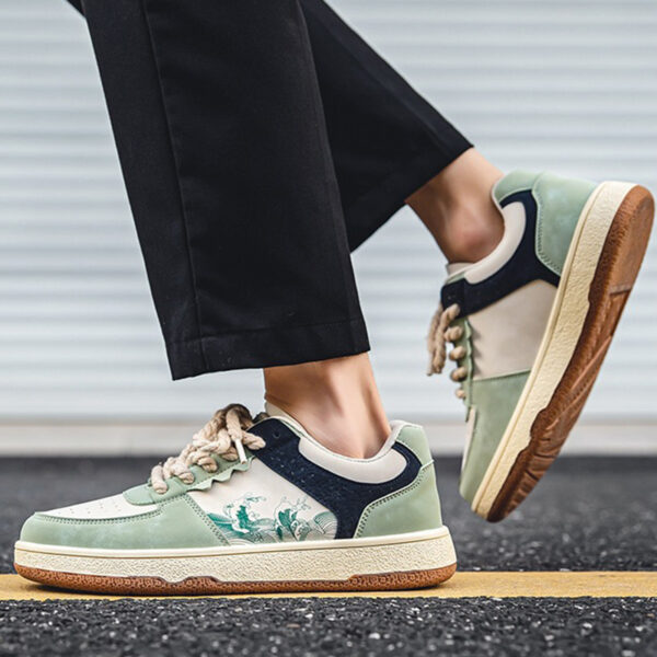 Lace-up Casual Shoes Men Soft Thick Sole Fashion Comfortable Breathable Flats Sneakers Student Platform Outdoor Walking Shoes - Image 7