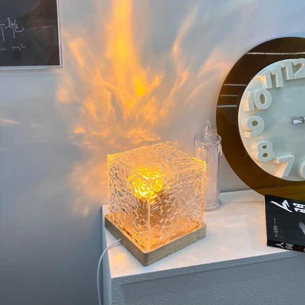 LED Water Ripple Ambient Night Light USB Rotating Projection Crystal Table Lamp RGB Dimmable Home Decoration 16 Color Gifts - Image 10
