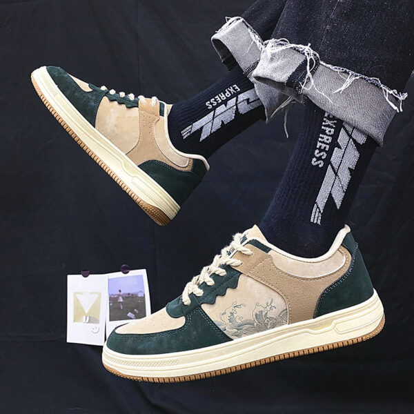 Lace-up Casual Shoes Men Soft Thick Sole Fashion Comfortable Breathable Flats Sneakers Student Platform Outdoor Walking Shoes - Image 5